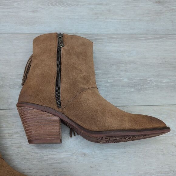 Sundance Vera Cruz Brown Suede Fringe “Cassadine Boots” Women's 39 New - Picture 3 of 7